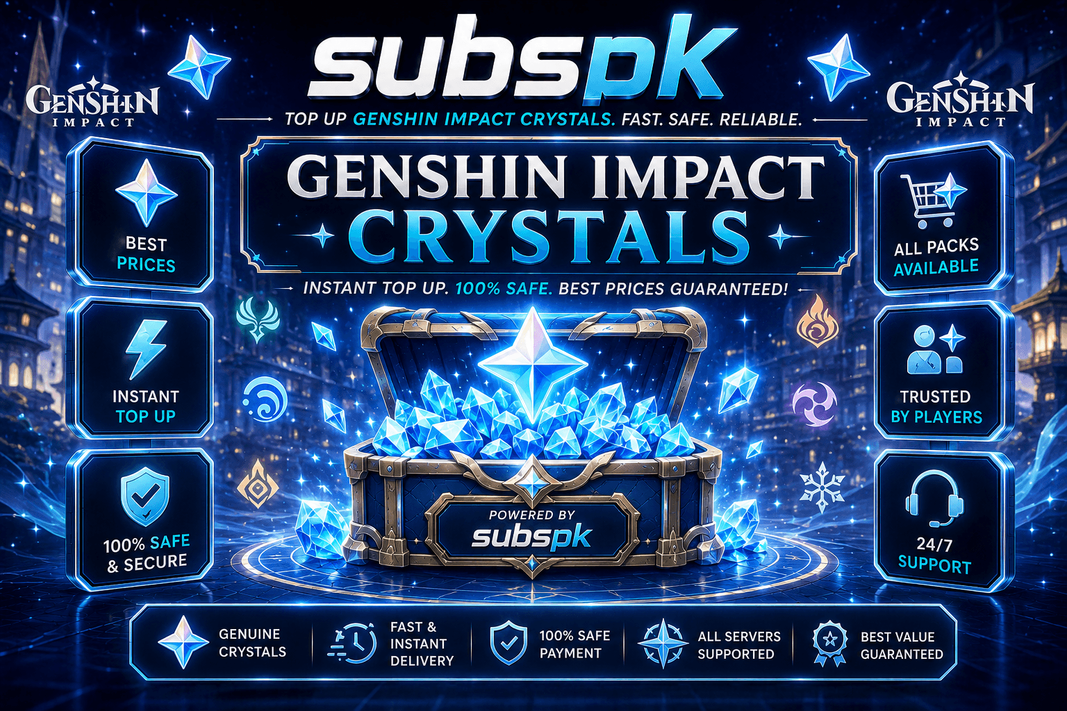 Genshin Impact 300 Genesis Crystals