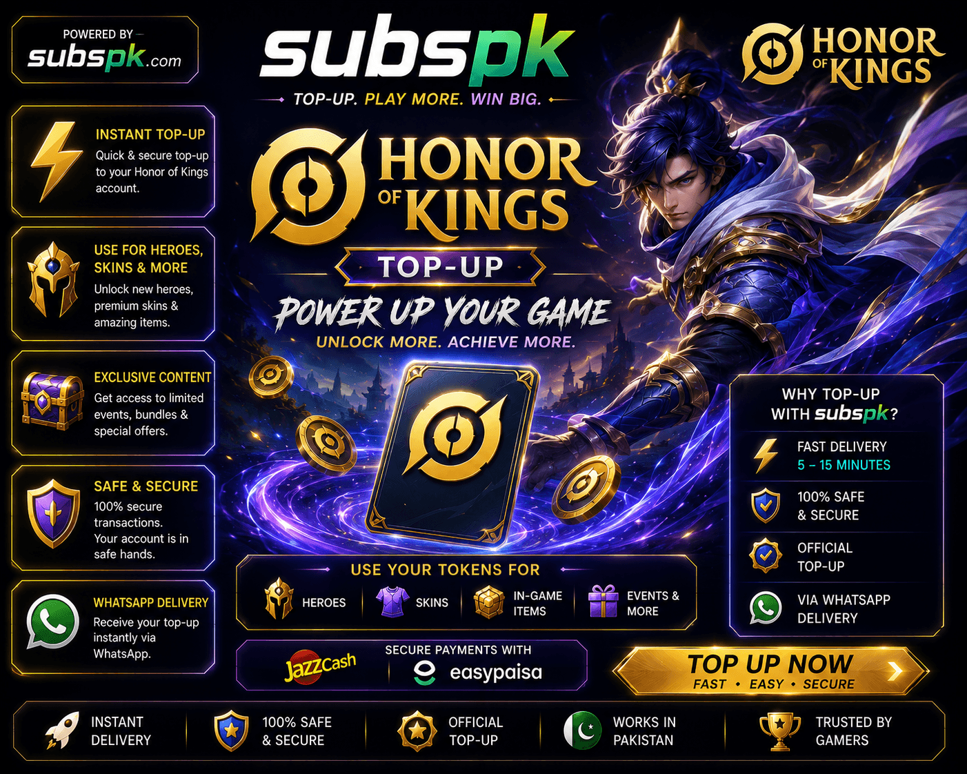Honor of Kings 50 Tokens